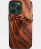 Eco-friendly Atlanta Falcons iPhone 14 Pro Max Case - Carved Wood Custom Atlanta Falcons Gift For Him - Monogrammed Personalized iPhone 14 Pro Max Cover By Engraved In Nature
