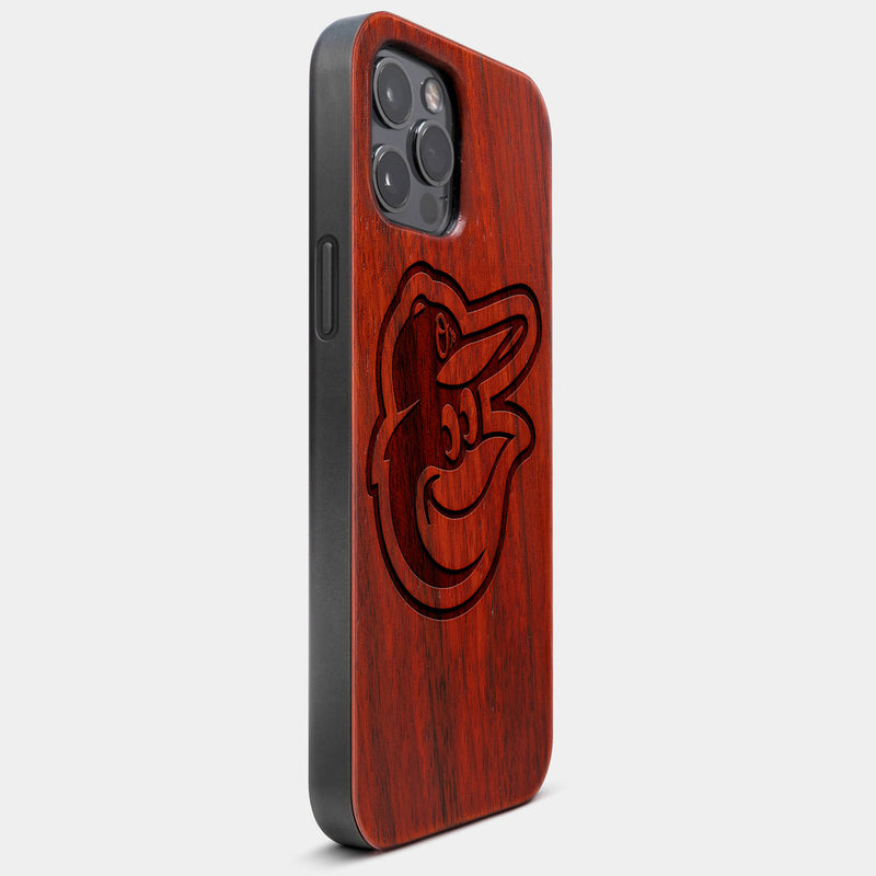 Best Wood Baltimore Orioles iPhone 13 Pro Max Case | Custom Baltimore Orioles Gift | Mahogany Wood Cover - Engraved In Nature
