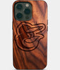 Eco-friendly Baltimore Orioles iPhone 14 Pro Max Case - Carved Wood Custom Baltimore Orioles Gift For Him - Monogrammed Personalized iPhone 14 Pro Max Cover By Engraved In Nature
