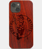Carved Wood Boston Celtics iPhone 13 Mini Case | Custom Boston Celtics Gift, Birthday Gift | Personalized Mahogany Wood Cover, Gifts For Him, Monogrammed Gift For Fan | by Engraved In Nature