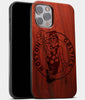 Best Wood Boston Celtics iPhone 13 Pro Case | Custom Boston Celtics Gift | Mahogany Wood Cover - Engraved In Nature