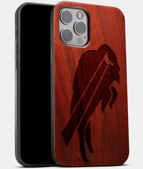 Best Wood Buffalo Bills iPhone 13 Pro Case | Custom Buffalo Bills Gift | Mahogany Wood Cover - Engraved In Nature