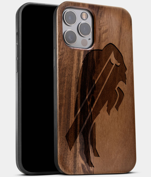 Best Wood Buffalo Bills iPhone 13 Pro Case | Custom Buffalo Bills Gift | Walnut Wood Cover - Engraved In Nature