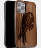 Best Wood Buffalo Bills iPhone 13 Pro Max Case | Custom Buffalo Bills Gift | Walnut Wood Cover - Engraved In Nature