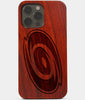 Carved Wood Carolina Hurricanes iPhone 13 Pro Case | Custom Carolina Hurricanes Gift, Birthday Gift | Personalized Mahogany Wood Cover, Gifts For Him, Monogrammed Gift For Fan | by Engraved In Nature