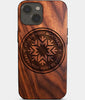 Eco-friendly Cf Montreal iPhone 14 Plus Case - Carved Wood Custom Cf Montreal Gift For Him - Monogrammed Personalized iPhone 14 Plus Cover By Engraved In Nature