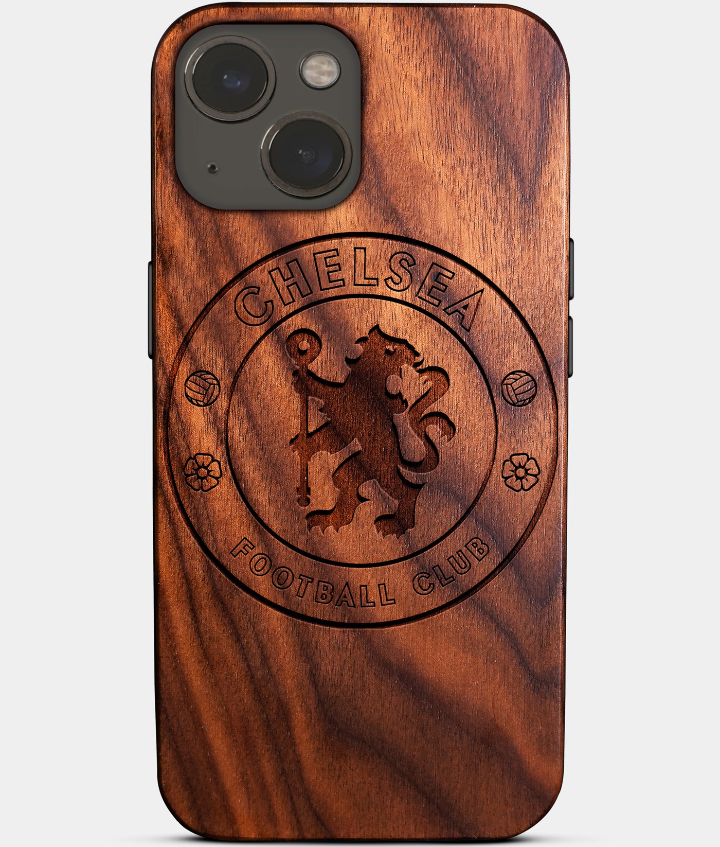 Eco-friendly Chelsea FC iPhone 14 Case - Carved Wood Custom Chelsea FC Gift For Him - Monogrammed Personalized iPhone 14 Cover By Engraved In Nature