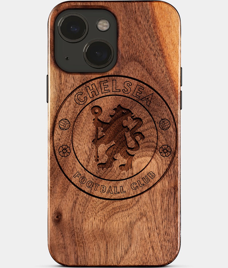 Eco-friendly Chelsea FC iPhone 15 Plus Case - Carved Wood Custom Chelsea FC Gift For Him - Monogrammed Personalized iPhone 15 Plus Cover By Engraved In Nature