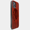 Best Wood Chicago Blackhawks iPhone 13 Pro Case | Custom Chicago Blackhawks Gift | Mahogany Wood Cover - Engraved In Nature