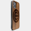Best Wood Chicago Cubs iPhone 13 Pro Case | Custom Chicago Cubs Gift | Walnut Wood Cover - Engraved In Nature