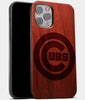 Best Wood Chicago Cubs iPhone 13 Pro Max Case | Custom Chicago Cubs Gift | Mahogany Wood Cover - Engraved In Nature
