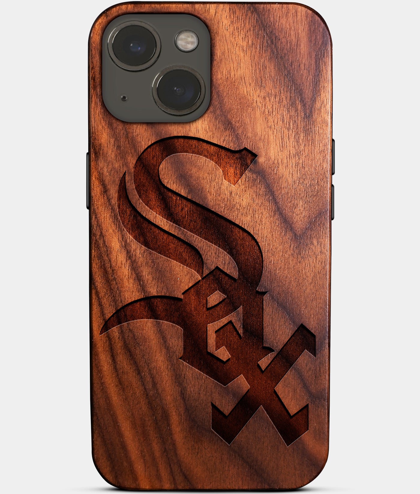 Eco-friendly Chicago White Sox iPhone 14 Case - Carved Wood Custom Chicago White Sox Gift For Him - Monogrammed Personalized iPhone 14 Cover By Engraved In Nature