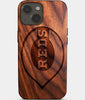 Eco-friendly Cincinnati Reds iPhone 14 Plus Case - Carved Wood Custom Cincinnati Reds Gift For Him - Monogrammed Personalized iPhone 14 Plus Cover By Engraved In Nature