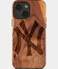 Eco-friendly Classic New York Yankees iPhone 15 Case - Carved Wood Custom New York Yankees Gift For Him - Monogrammed Personalized iPhone 15 Cover By Engraved In Nature