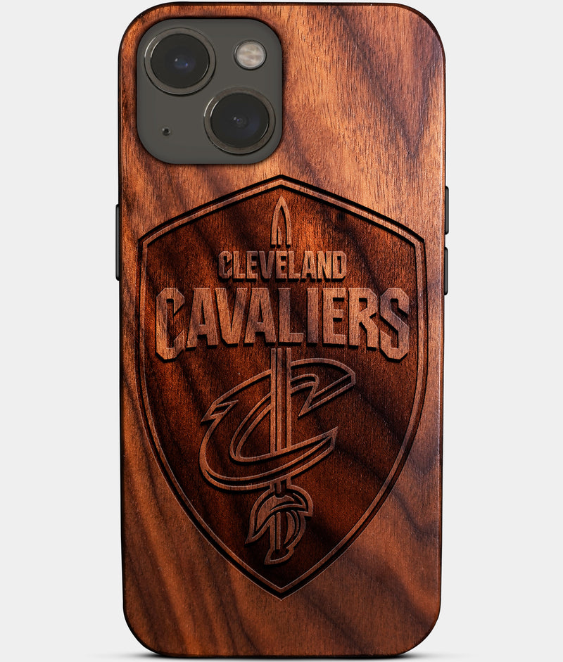 Eco-friendly Cleveland Cavaliers iPhone 14 Case - Carved Wood Custom Cleveland Cavaliers Gift For Him - Monogrammed Personalized iPhone 14 Cover By Engraved In Nature
