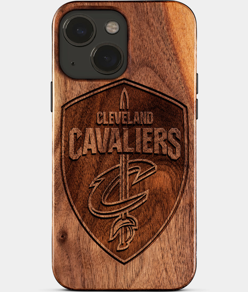 Eco-friendly Cleveland Cavaliers iPhone 15 Plus Case - Carved Wood Custom Cleveland Cavaliers Gift For Him - Monogrammed Personalized iPhone 15 Plus Cover By Engraved In Nature