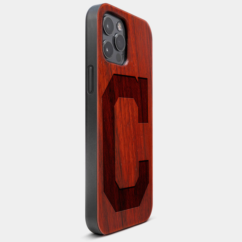 Best Wood Cleveland Indians iPhone 13 Pro Case | Custom Cleveland Indians Gift | Mahogany Wood Cover - Engraved In Nature