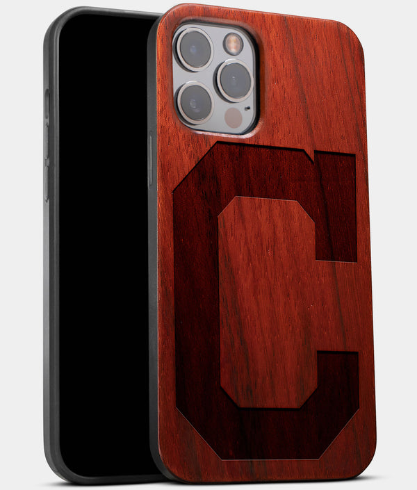 Best Wood Cleveland Indians iPhone 13 Pro Max Case | Custom Cleveland Indians Gift | Mahogany Wood Cover - Engraved In Nature