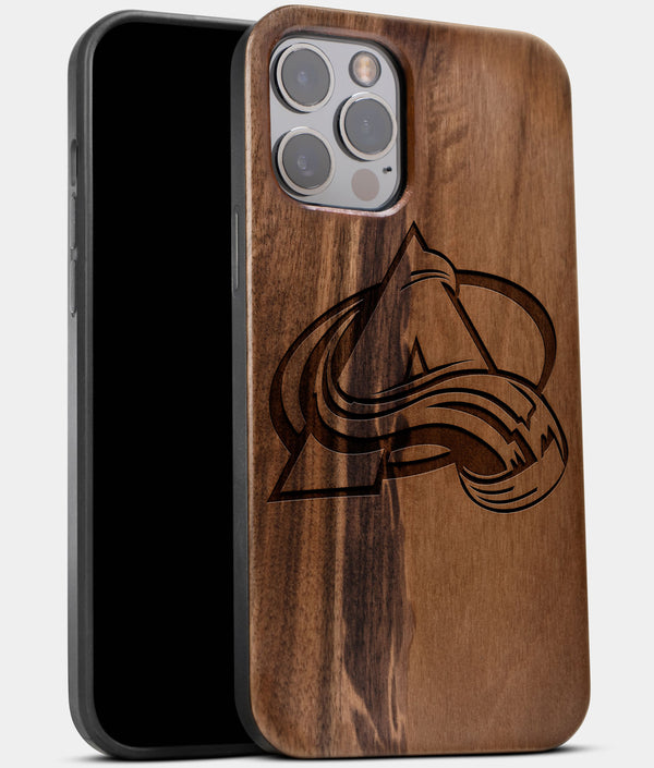 Best Wood Colorado Avalanche iPhone 13 Pro Case | Custom Colorado Avalanche Gift | Walnut Wood Cover - Engraved In Nature