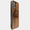 Best Wood Colorado Avalanche iPhone 13 Pro Case | Custom Colorado Avalanche Gift | Walnut Wood Cover - Engraved In Nature