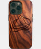 Eco-friendly Colorado Avalanche iPhone 14 Pro Max Case - Carved Wood Custom Colorado Avalanche Gift For Him - Monogrammed Personalized iPhone 14 Pro Max Cover By Engraved In Nature