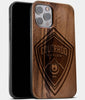 Best Wood Colorado Rapids iPhone 13 Pro Max Case | Custom Colorado Rapids Gift | Walnut Wood Cover - Engraved In Nature