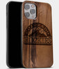 Best Wood Colorado Rockies iPhone 13 Pro Max Case | Custom Colorado Rockies Gift | Walnut Wood Cover - Engraved In Nature