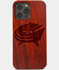 Carved Wood Columbus Blue Jackets iPhone 13 Pro Case | Custom Columbus Blue Jackets Gift, Birthday Gift | Personalized Mahogany Wood Cover, Gifts For Him, Monogrammed Gift For Fan | by Engraved In Nature
