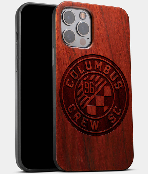 Best Wood Columbus Crew SC iPhone 13 Pro Case | Custom Columbus Crew SC Gift | Mahogany Wood Cover - Engraved In Nature