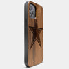 Best Wood Dallas Cowboys iPhone 13 Pro Max Case | Custom Dallas Cowboys Gift | Walnut Wood Cover - Engraved In Nature