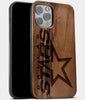 Best Wood Dallas Stars iPhone 13 Pro Case | Custom Dallas Stars Gift | Walnut Wood Cover - Engraved In Nature