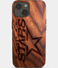 Eco-friendly Dallas Stars iPhone 14 Case - Carved Wood Custom Dallas Stars Gift For Him - Monogrammed Personalized iPhone 14 Cover By Engraved In Nature