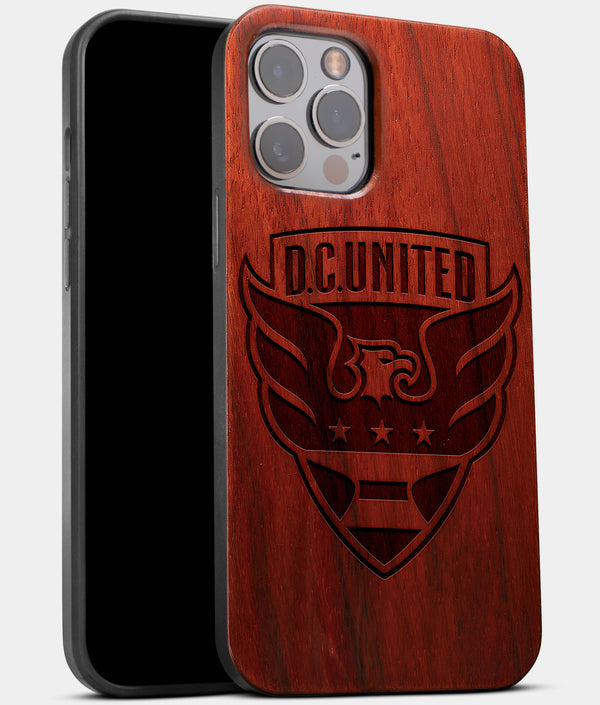 Best Wood D.C. United iPhone 13 Pro Max Case | Custom D.C. United Gift | Mahogany Wood Cover - Engraved In Nature