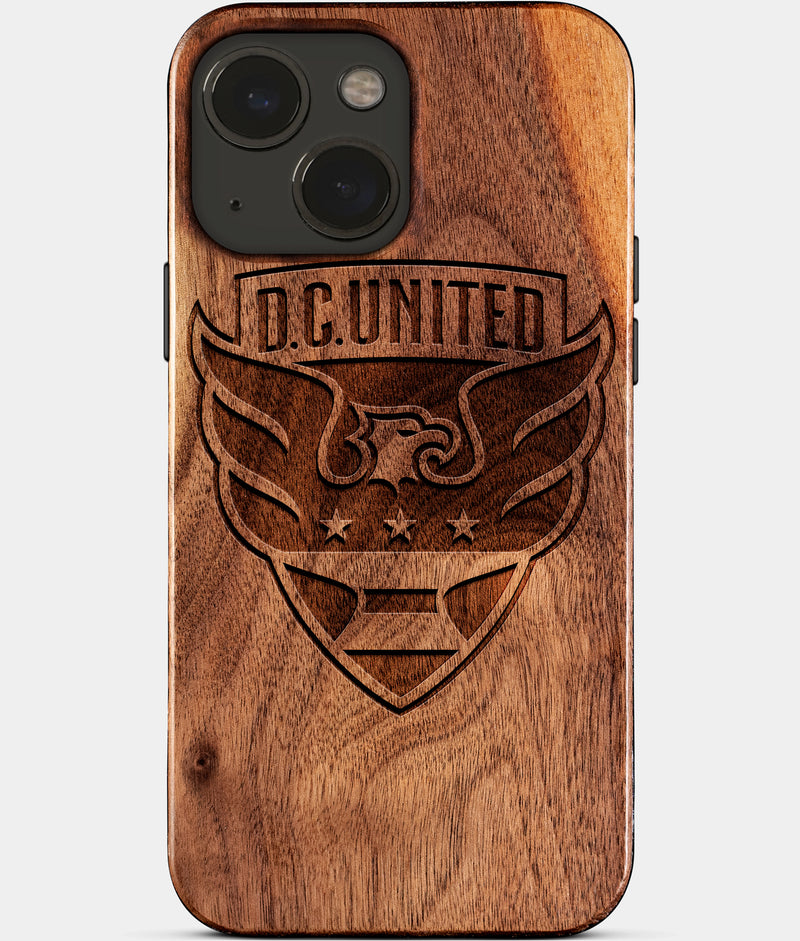 Eco-friendly Dc United iPhone 15 Case - Carved Wood Custom Dc United Gift For Him - Monogrammed Personalized iPhone 15 Cover By Engraved In Nature