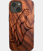 Eco-friendly Denver Broncos iPhone 14 Plus Case - Carved Wood Custom Denver Broncos Gift For Him - Monogrammed Personalized iPhone 14 Plus Cover By Engraved In Nature