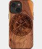 Eco-friendly Denver Nuggets iPhone 15 Case - Carved Wood Custom Denver Nuggets Gift For Him - Monogrammed Personalized iPhone 15 Cover By Engraved In Nature
