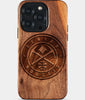 Eco-friendly Denver Nuggets iPhone 15 Pro Case - Carved Wood Custom Denver Nuggets Gift For Him - Monogrammed Personalized iPhone 15 Pro Cover By Engraved In Nature