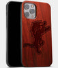 Best Wood Detroit Lions iPhone 13 Pro Case | Custom Detroit Lions Gift | Mahogany Wood Cover - Engraved In Nature