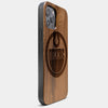 Best Wood Edmonton Oilers iPhone 13 Pro Max Case | Custom Edmonton Oilers Gift | Walnut Wood Cover - Engraved In Nature