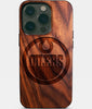 Eco-friendly Edmonton Oilers iPhone 14 Pro Case - Carved Wood Custom Edmonton Oilers Gift For Him - Monogrammed Personalized iPhone 14 Pro Cover By Engraved In Nature