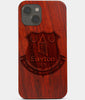 Carved Wood Everton F.C. iPhone 13 Case | Custom Everton F.C. Gift, Birthday Gift | Personalized Mahogany Wood Cover, Gifts For Him, Monogrammed Gift For Fan | by Engraved In Nature