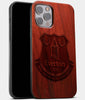 Best Wood Everton F.C. iPhone 13 Pro Max Case | Custom Everton F.C. Gift | Mahogany Wood Cover - Engraved In Nature