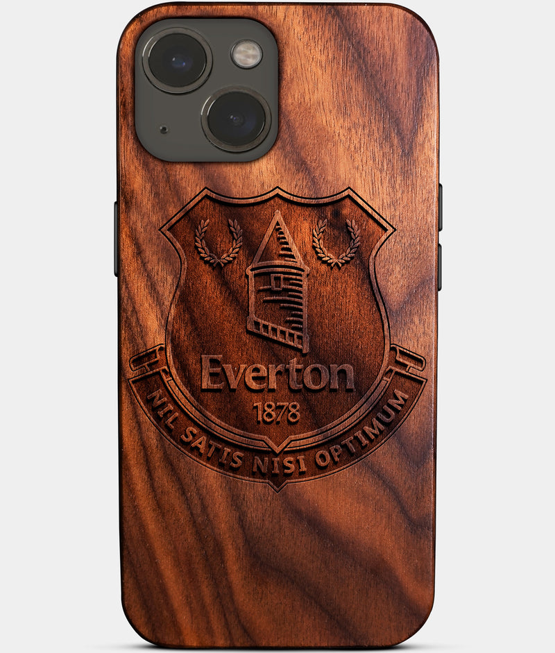 Eco-friendly Everton FC iPhone 14 Case - Carved Wood Custom Everton FC Gift For Him - Monogrammed Personalized iPhone 14 Cover By Engraved In Nature