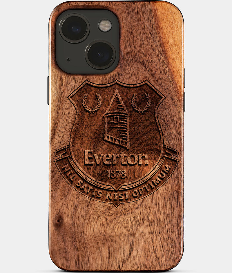 Eco-friendly Everton FC iPhone 15 Case - Carved Wood Custom Everton FC Gift For Him - Monogrammed Personalized iPhone 15 Cover By Engraved In Nature