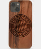Carved Wood FC Bayern Munich iPhone 13 Case | Custom FC Bayern Munich Gift, Birthday Gift | Personalized Mahogany Wood Cover, Gifts For Him, Monogrammed Gift For Fan | by Engraved In Nature