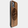 Best Wood FC Bayern Munich iPhone 13 Pro Max Case | Custom FC Bayern Munich Gift | Walnut Wood Cover - Engraved In Nature