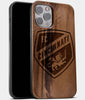 Best Wood FC Cincinnati iPhone 13 Pro Max Case | Custom FC Cincinnati Gift | Walnut Wood Cover - Engraved In Nature