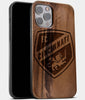 Best Wood FC Cincinnati iPhone 13 Pro Max Case | Custom FC Cincinnati Gift | Walnut Wood Cover - Engraved In Nature