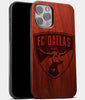 Best Wood FC Dallas iPhone 13 Pro Case | Custom FC Dallas Gift | Mahogany Wood Cover - Engraved In Nature