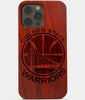 Carved Wood Golden State Warriors iPhone 13 Pro Case | Custom Golden State Warriors Gift, Birthday Gift | Personalized Mahogany Wood Cover, Gifts For Him, Monogrammed Gift For Fan | by Engraved In Nature